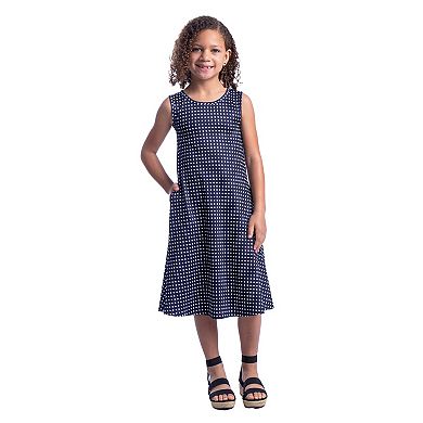 Girls 7-16 24Seven Comfort Apparel Polka Dot Sleeveless Pocket Dress