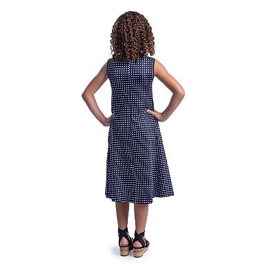 Girls 7-16 24Seven Comfort Apparel Polka Dot Sleeveless Pocket Dress