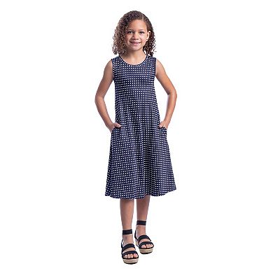 Girls 7-16 24Seven Comfort Apparel Polka Dot Sleeveless Pocket Dress