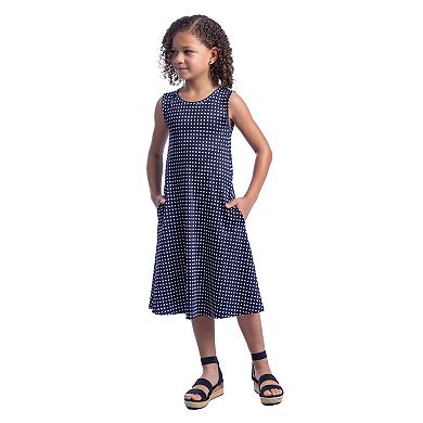 Girls 7-16 24Seven Comfort Apparel Polka Dot Sleeveless Pocket Dress