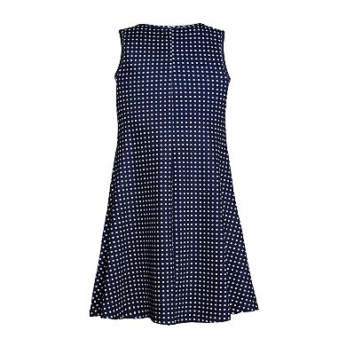 Girls 7-16 24Seven Comfort Apparel Polka Dot Sleeveless Pocket Dress