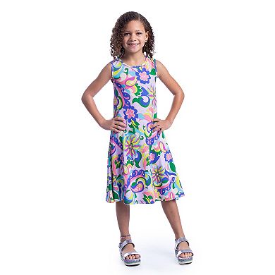 Girls 7-16 24Seven Comfort Apparel Colorful Floral Sleeveless Pocket Dress