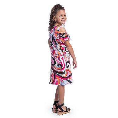 Girls 7-16 24Seven Comfort Apparel Pink Cold Shoulder Dress