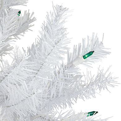 Northlight 6.5-ft. Pre-Lit Green Lights Slim Geneva White Spruce Artificial Christmas Tree