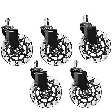 Lifelong Office Chair Caster Wheels for Hardwood Floors and Carpet, Heavy Duty, Universal Fit