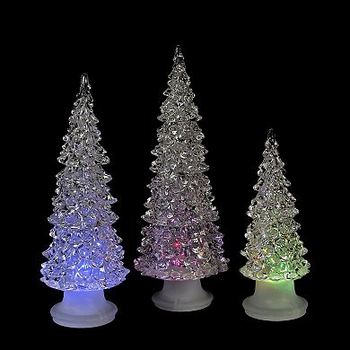 Northlight Clear Color Changing LED Lighted Christmas Trees 3-Piece Set