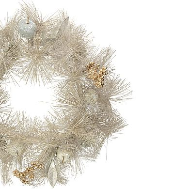 Northlight Champagne Gold Apple & Pine Needle Artificial Christmas Wreath