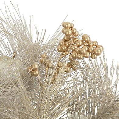 Northlight Champagne Gold Apple & Pine Needle Artificial Christmas Wreath