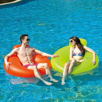 48'' Orange Inflatable Inner Tube Water Pool Sofa Lounger Float
