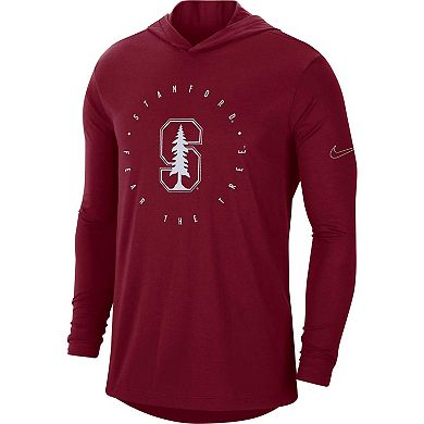 Men's Nike Cardinal Stanford Cardinal Campus Tri-Blend Performance Long Sleeve Hooded T-Shirt
