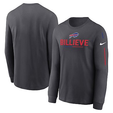 Men's Nike Anthracite Buffalo Bills Team Slogan Long Sleeve T-Shirt