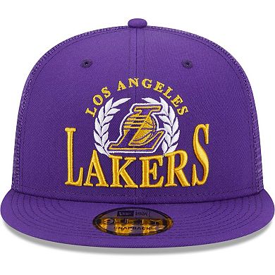 Men's New Era  Purple Los Angeles Lakers Bold Laurels 9FIFTY Snapback Hat