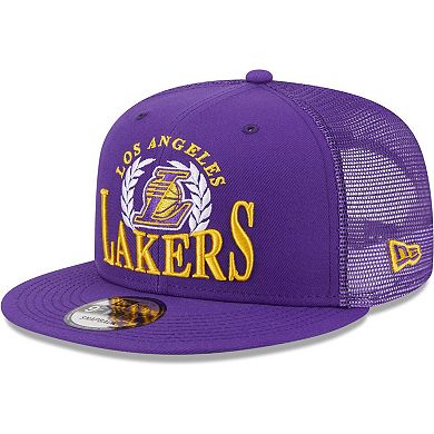 Men's New Era  Purple Los Angeles Lakers Bold Laurels 9FIFTY Snapback Hat