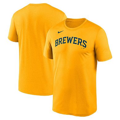 Men's Nike Gold Milwaukee Brewers New Legend Wordmark T-Shirt