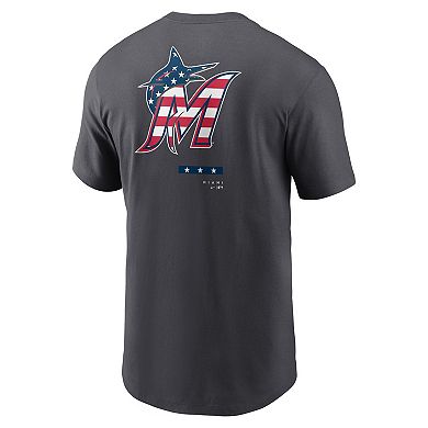 Men's Nike Anthracite Miami Marlins Americana T-Shirt