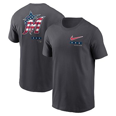 Men's Nike Anthracite Miami Marlins Americana T-Shirt