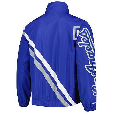 Men's Mitchell & Ness Royal Los Angeles Dodgers Exploded Logo Warm Up Full-Zip Jacket