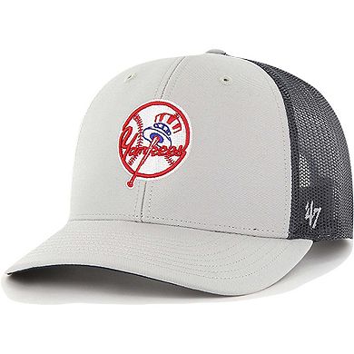 Men's '47 Gray New York Yankees Secondary Trucker Snapback Hat