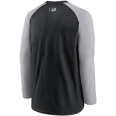 Men's Nike Black/Gray Chicago White Sox Authentic Collection Pregame Performance Raglan Pullover Sweatshirt