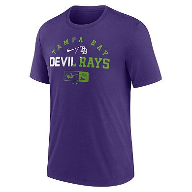 Men's Nike  Heather Purple Tampa Bay Rays Rewind Review Slash Tri-Blend T-Shirt