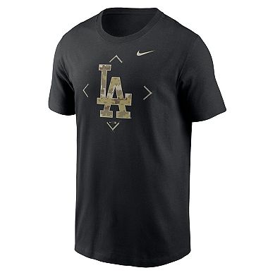 Men's Nike Black Los Angeles Dodgers Camo Logo T-Shirt