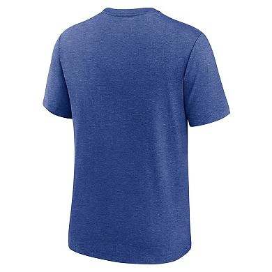 Men's Nike  Heather Royal Seattle Mariners Rewind Review Slash Tri-Blend T-Shirt