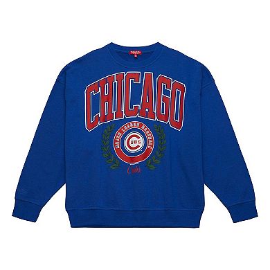 Women's Mitchell & Ness Royal Chicago Cubs Logo Lt 2.0 Pullover Sweatshirt