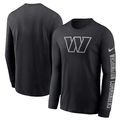 Men's Nike Black Washington Commanders RFLCTV Name and Logo T-Shirt