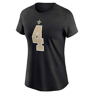 Women's Nike Derek Carr Black New Orleans Saints Player Name & Number T-Shirt