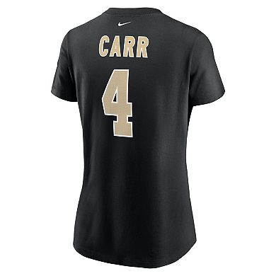 Women's Nike Derek Carr Black New Orleans Saints Player Name & Number T-Shirt