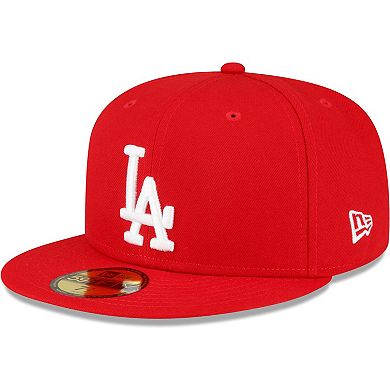 Men's New Era Red Los Angeles Dodgers Sidepatch 59FIFTY Fitted Hat