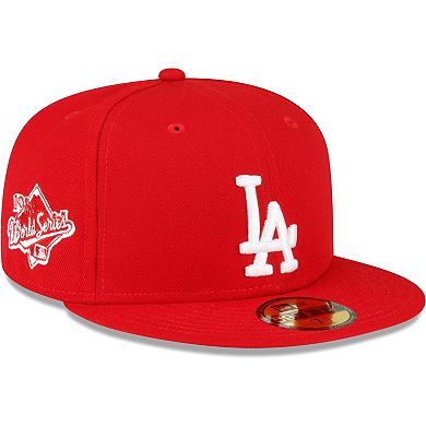 Men's New Era Red Los Angeles Dodgers Sidepatch 59FIFTY Fitted Hat