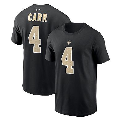 Men's Nike Derek Carr Black New Orleans Saints Player Name & Number T-Shirt