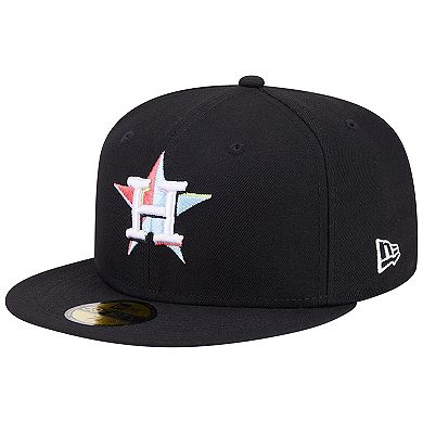 Men's New Era Black Houston Astros Multi-Color Pack 59FIFTY Fitted Hat