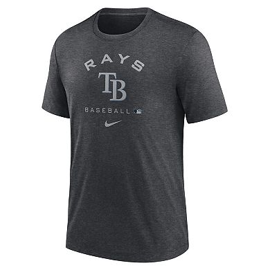 Men's Nike Heathered Charcoal Tampa Bay Rays Authentic Collection Tri-Blend Performance T-Shirt