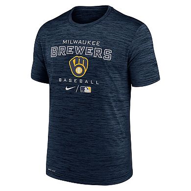 Men's Nike Navy Milwaukee Brewers Authentic Collection Velocity Practice Performance T-Shirt