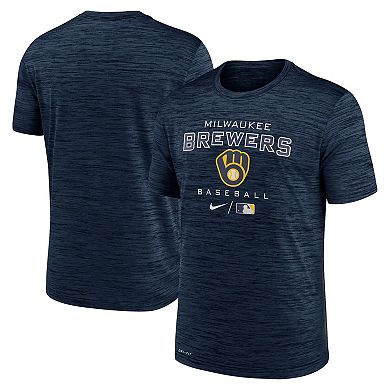 Men's Nike Navy Milwaukee Brewers Authentic Collection Velocity Practice Performance T-Shirt