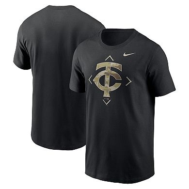 Men's Nike Black Minnesota Twins Camo Logo T-Shirt