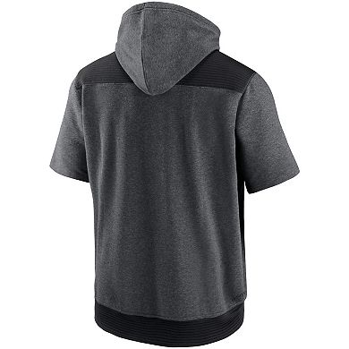 Men's Nike Heathered Charcoal/Black Boston Red Sox Authentic Collection Dry Flux Performance Quarter-Zip Short Sleeve Hoodie