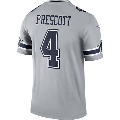 Men's Nike Dak Prescott Silver Dallas Cowboys Inverted Legend Jersey