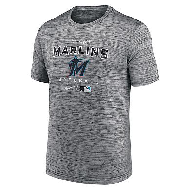 Men's Nike Anthracite Miami Marlins Authentic Collection Velocity Practice Performance T-Shirt