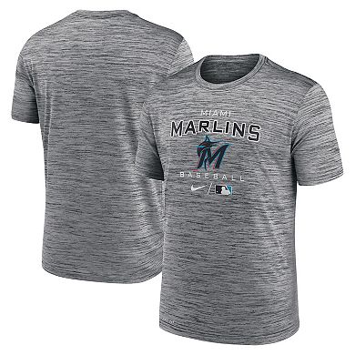 Men's Nike Anthracite Miami Marlins Authentic Collection Velocity Practice Performance T-Shirt