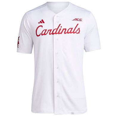 Men's adidas White Louisville Cardinals Team Baseball Jersey