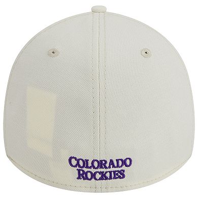 Men's New Era White Colorado Rockies Chrome Team Classic 39THIRTY Flex Hat