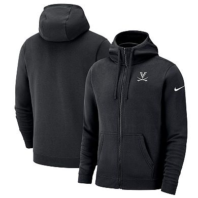 Men's Nike Black Virginia Cavaliers Dark Mode 2.0 Club Fleece Full-Zip Hoodie
