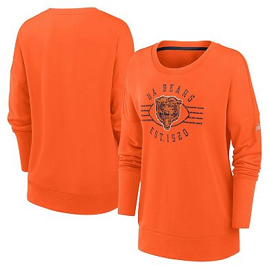 Women's Nike Orange Chicago Bears Rewind Playback Icon Performance Pullover Sweatshirt
