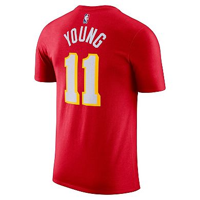 Men's Nike Trae Young Red Atlanta Hawks Icon 2022/23 Name & Number T-Shirt