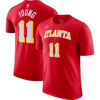 Men's Nike Trae Young Red Atlanta Hawks Icon 2022/23 Name & Number T-Shirt