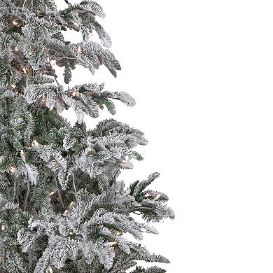 Northlight 6.5-ft. Pre-Lit Clear Lights Full Flocked Whistler Noble Fir Artificial Christmas Tree