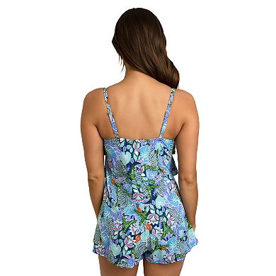 Women's A Shore Fit 3-Tier Hip Solutions Swim Romper 